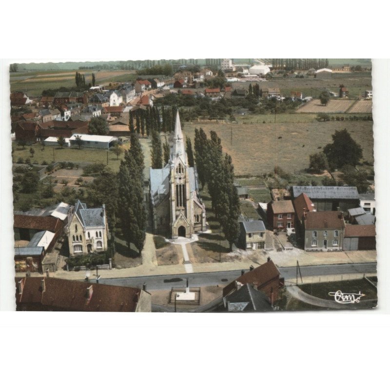 VIMY: église et vue générale, vue aérienne 10X15 - très bon état