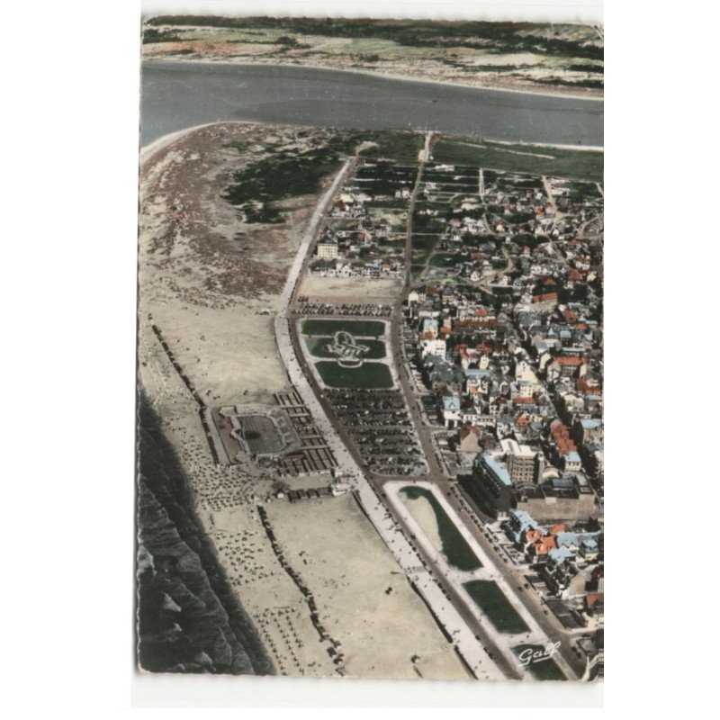 LE TOUQUET: la plage, au fond la canche vue aérienne 10X15 - très bon état