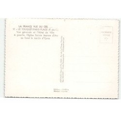 LE TOUQUET-PARIS-PLAGE: hôtel de ville, église sainte-jeanne d'arc, jardin d'ypres vue aérienne 10X15 - très bon état