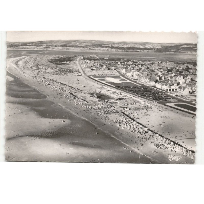 LE TOUQUET: la plage et la baie de la canche vue aérienne 10X15 - très bon état