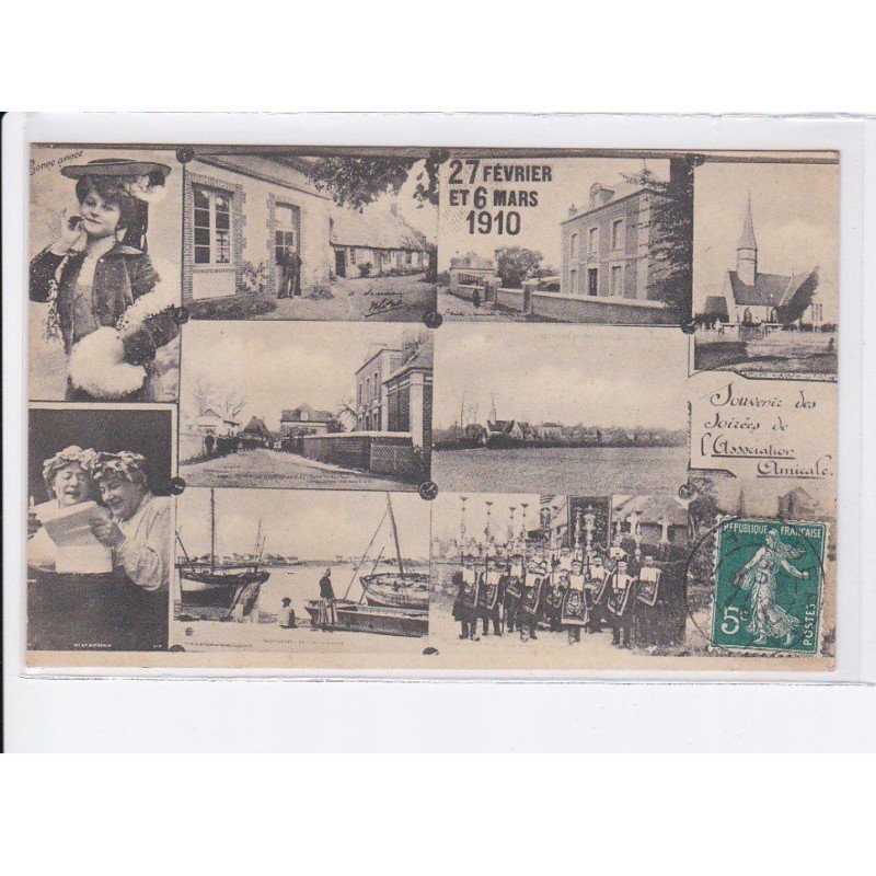 SAINT-VICTOR-de-CHRETIENVILLE: 1910, souvenir des soirées de l'association amicale - très bon état