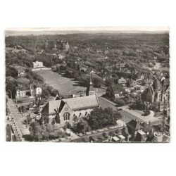 LE TOUQUET-PARIS-PLAGE: l'église, le jardin d'ypres vue aérienne 10X15 - très bon état