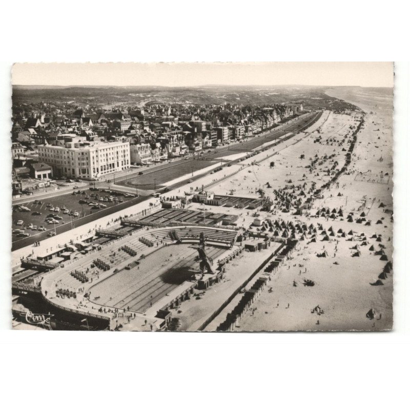 LE TOUQUET-PARIS-PLAGE: la piscine, la plage vue aérienne 10X15 - très bon état