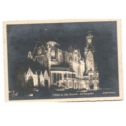 LE TOUQUET: l'hôtel de ville illuminé vue aérienne 10X15 - très bon état