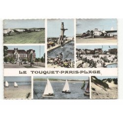 LE TOUQUET-PARIS-PLAGE: 8 vues, au coeur de la côte d'opale vue aérienne 10X15 - très bon état