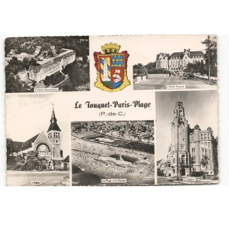 LE TOUQUET-PARIS-PLAGE: 5 vues vue aérienne 10X15 - très bon état