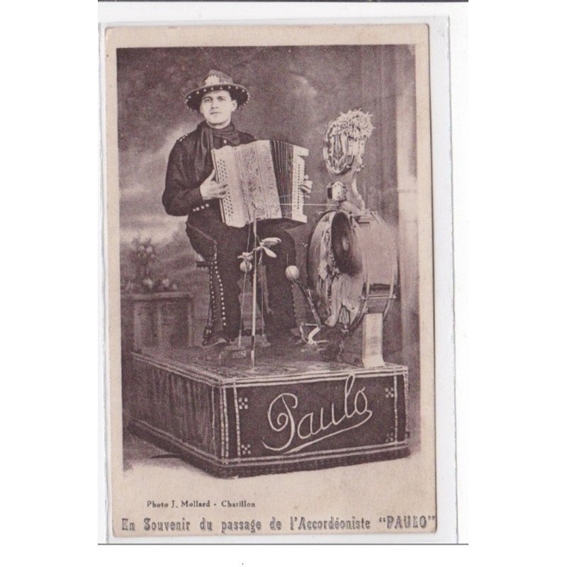 CHATILLON : en souvenir du passage de l'accordéoniste """"PAULO"""" - tres bon etat CHATILLON : en souvenir du passage de l'accordéoniste """"PAULO"""" - tres bon etat