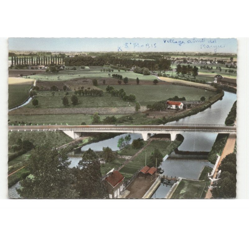 SAINT-VENANT: le pont de la lys vue aérienne 10X15 - très bon état