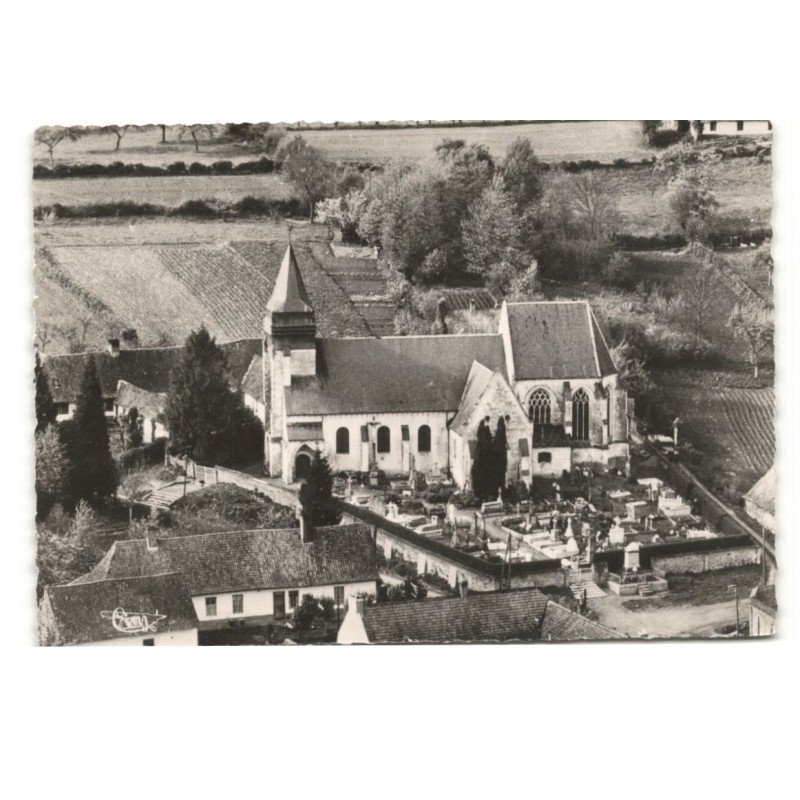 ROLLANCOURT: l'église saint-riquier vue aérienne 10X15 - très bon état