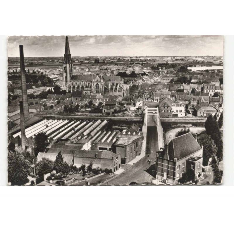 WERVICQ-SUD: le pont-frontière sur la lys vue aérienne 10X15 - très bon état