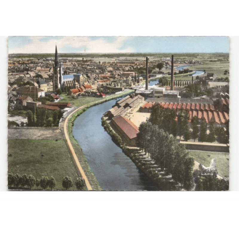 WERVICQ-SUD: la lys vue aérienne 10X15 - très bon état