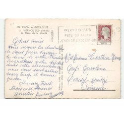 WERVICQ-SUD: la place de la liberté vue aérienne 10X15 - très bon état