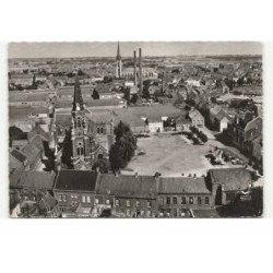 WERVICQ-SUD: la place de la liberté vue aérienne 10X15 - très bon état