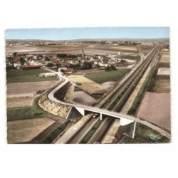 VENDEVILLE: pèlerinage sainte-rita, l'autoroute, le village vue aérienne 10X15 - très bon état