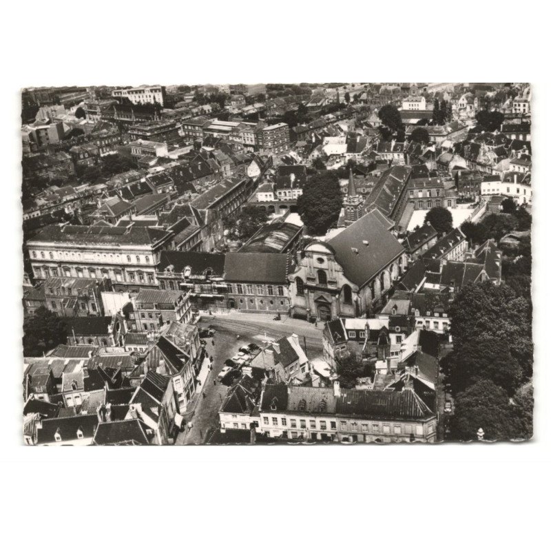 VALENCIENNES: église saint-nicolas, bibliothèque et école académique vue aérienne 10X15 - très bon état