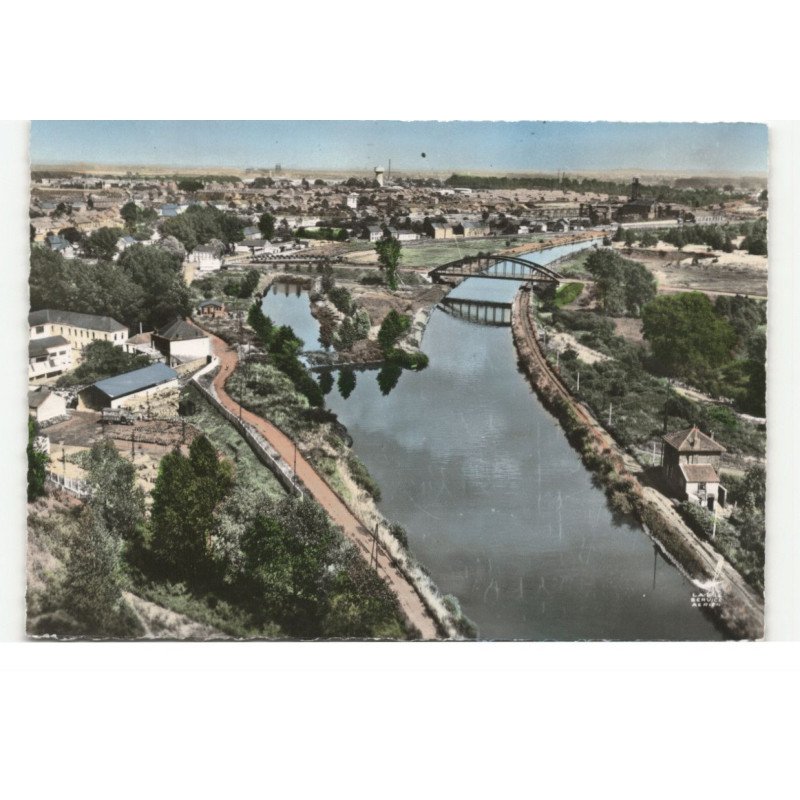 VIEUX-CONDE: vue panoramique, l'escaut vue aérienne 10X15 - très bon état