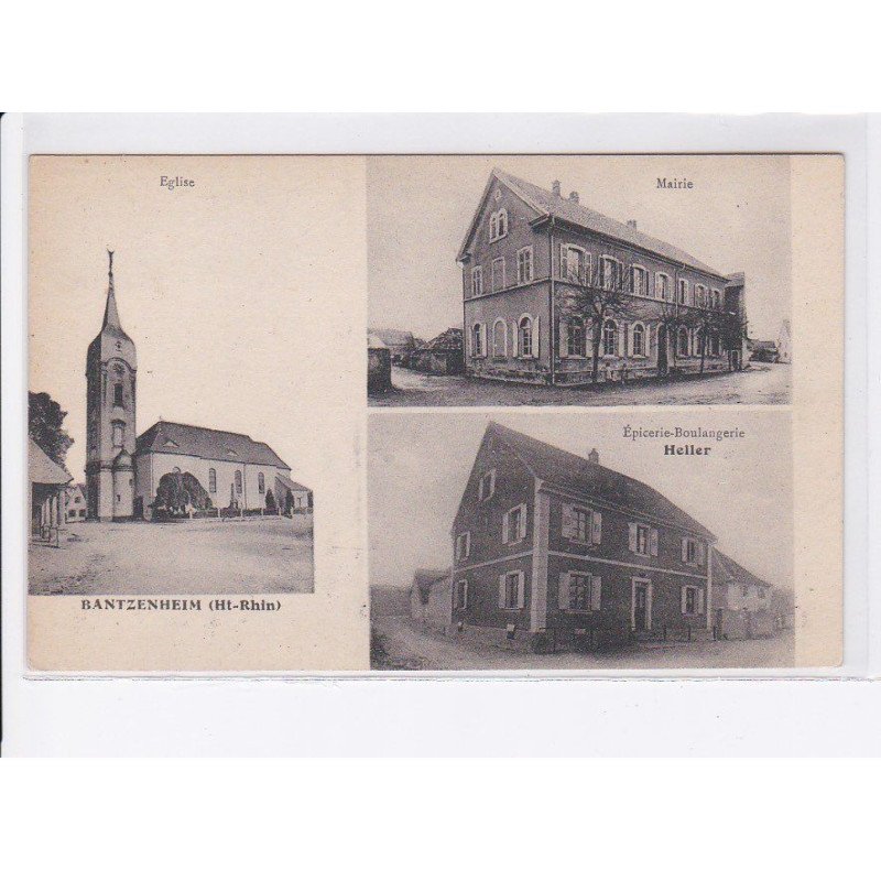 BANTZENHEIM: église, mairie, épicerie-boulangerie heller - très bon état