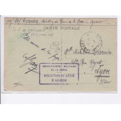 MELA: cachet militaire, gouvernement militaire de la corse, direction du génie d'ajaccio, mela - très bon état