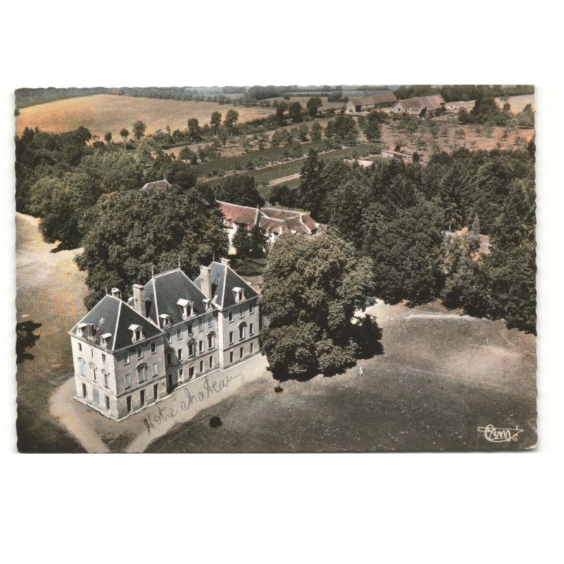 BIERRE-les-SEMUR: le château, actuellement colonie de vacances vue aérienne 10X15 - très bon état