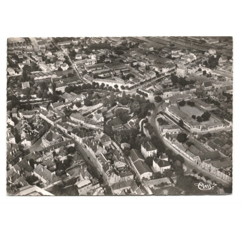 BEAUNE: les boulevards, l'école de jeunes filles et la gare vue aérienne 10X15 - très bon état