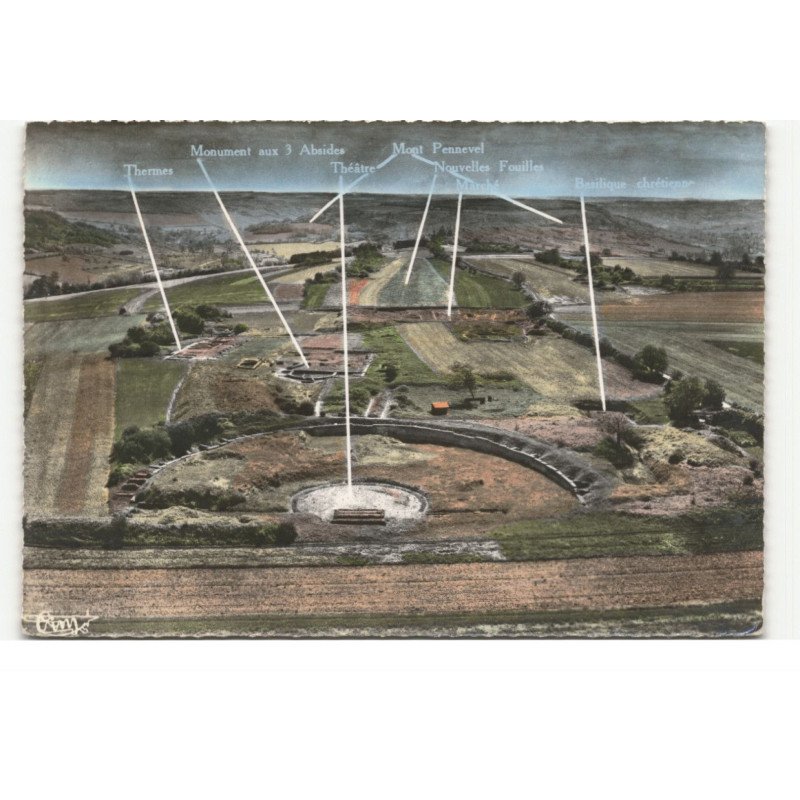 ALISE-SAINTE-REINE: alésia, fouilles romainesvue aérienne 10X15 - très bon état