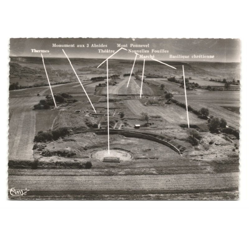 ALISE-SAINTE-REINE: alésia, fouilles romaines vue aérienne 10X15 - très bon état