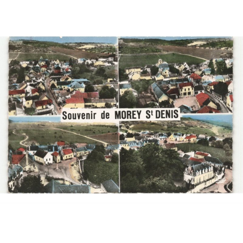 MOREY-SAINT-DENIS: souvenir, école des filles place du monument coin du bourg vue aérienne 10X15 - très bon état