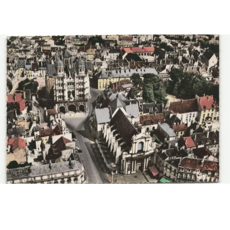 DIJON: l'église saint-michel et la chambre de commerce vue aérienne 10X15 - très bon état