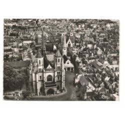 DIJON: cathédrale saint-bénigne et saint-philibert vue aérienne 10X15 - très bon état