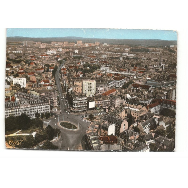 DIJON: vue panoramique, place darcy vue aérienne 10X15 - état