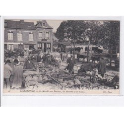 LILLEBONNE: le marché aux bestiaux, les moutons et les veaux - très bon état