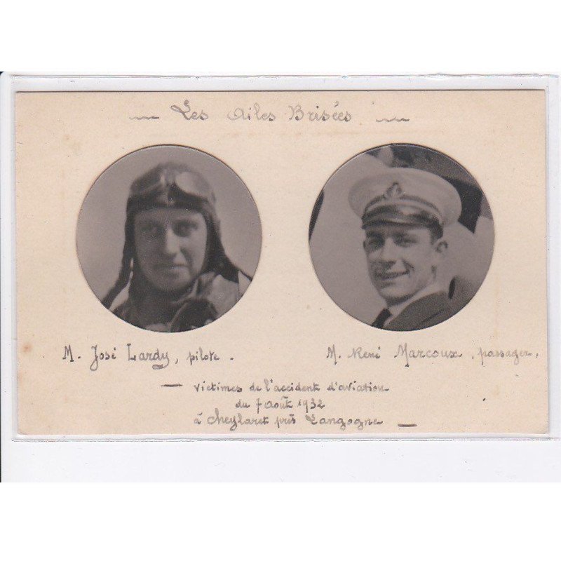 CHEYLARET - CHAUCHAILLES LANGOGNE: aviation 8 photos, les ailes brisées - très bon état