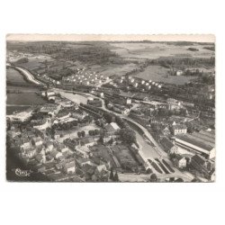 MONTBARD: la place gambetta et quartier de la gare vue aérienne 10X15 - très bon état