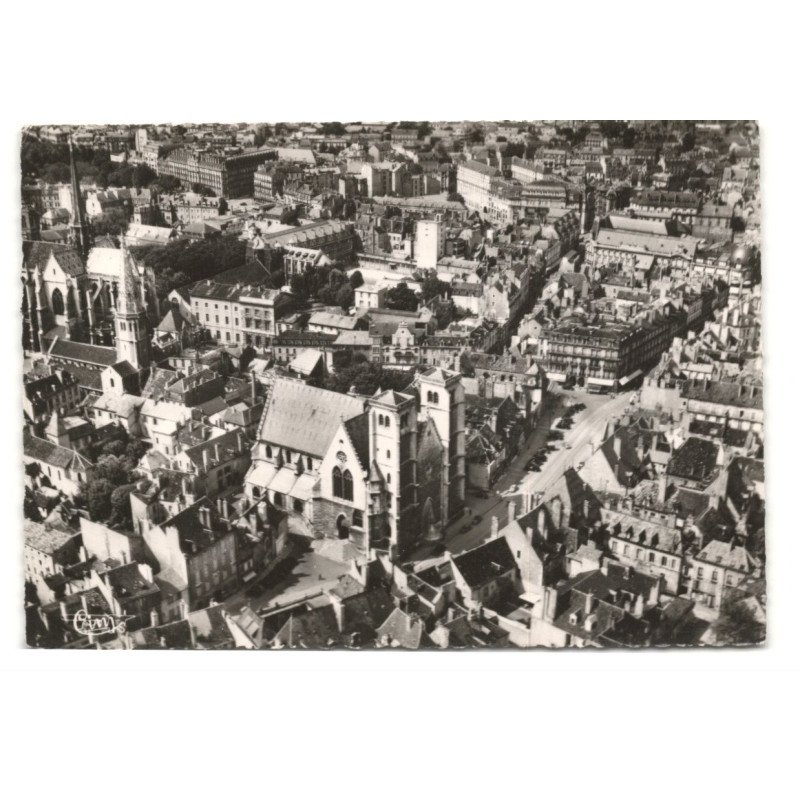 DIJON: l'église saint-jean et la place bossuet vue aérienne 10X15 - très bon état