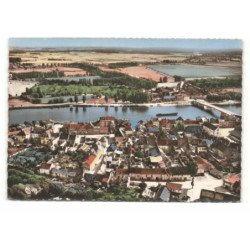 SAINT-JEAN-de-LOSNE: la ville et panorama sur la saöne vue aérienne 10X15 - très bon état
