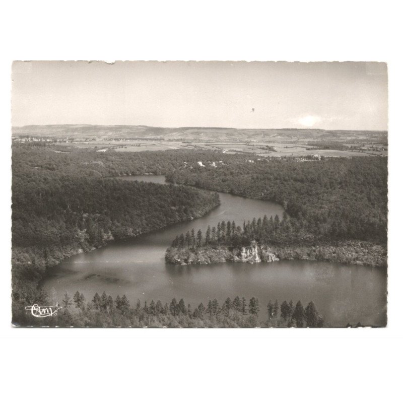 PONT-et-MASSENE: lac de pont et la digue vue aérienne 10X15 - très bon état