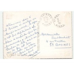 SAULIEU: place de la poste vue aérienne 10X15 - état (timbre retiré)