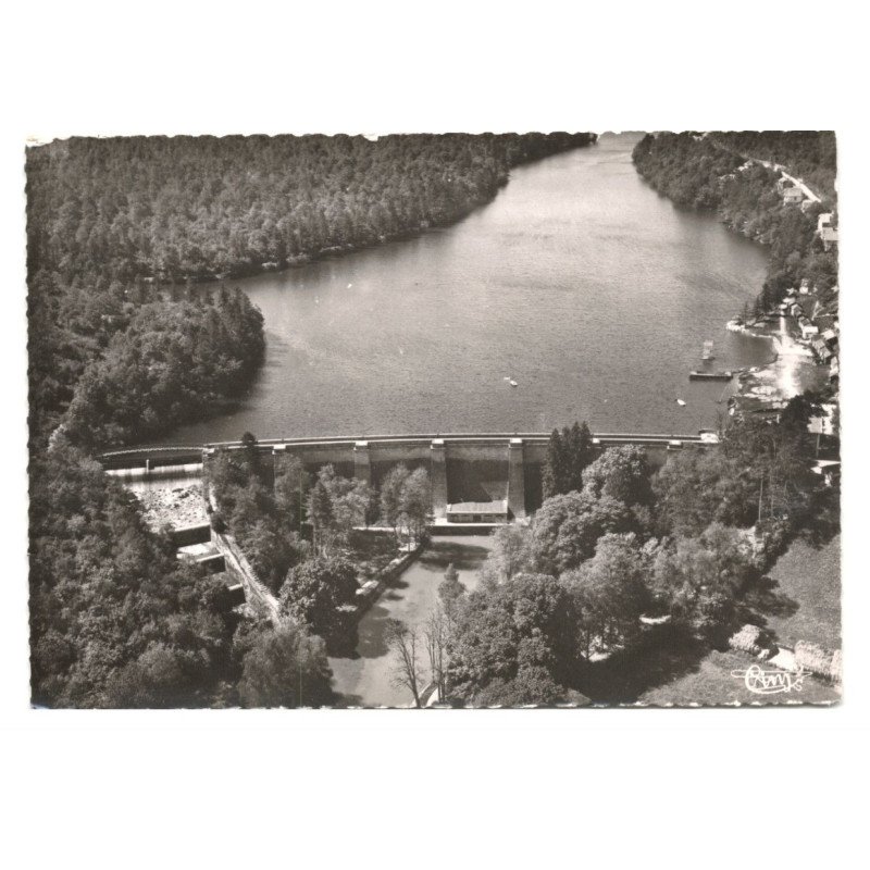 PONT-et-MASSENE: lac de pont et la digue vue aérienne 10X15 - très bon état