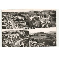 SOMBERNON: la grande rue, l'église, vue d'ensemble, la grande place, vue aérienne 10X15 - très bon état