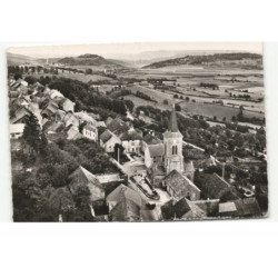 SOMBERNON: l'église et le hahut du bourg vue aérienne 10X15 - très bon état