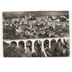 SEMUR-en-AUXOIS: vue panoramique, le viaduc vue aérienne 10X15 - très bon état