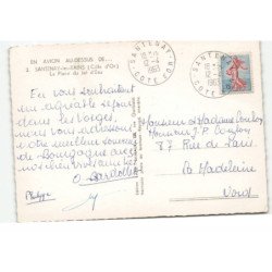 SANTENAY-les-BAINS: la place du jet d'eau vue aérienne 10X15 - très bon état