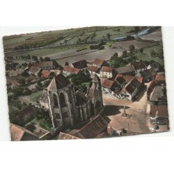 SAINT-THIBAULT: l'église monument historique XIIe et XIIIe siècles vue aérienne 10X15 - très bon état