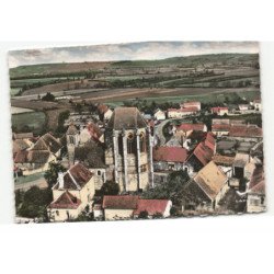 SAINT-THIBAULT: l'église monument historique XIIe et XIIIe siècles vue aérienne 10X15 - très bon état