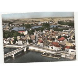 SAINT-JEAN-de-LOSNE: vue générale et gare d'eau vue aérienne 10X15 - très bon état