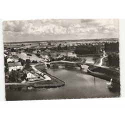 SAINT-JEAN-de-LOSNE: entrée canal et gare d'eau vue aérienne 10X15 - très bon état