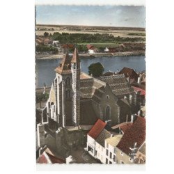 SAINT-JEAN-de-LOSNE: église saint-jean vue aérienne 10X15 - très bon état