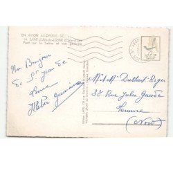 SAINT-JEAN-de-LOSNE: pont sur la saône et vue générale vue aérienne 10X15 - très bon état