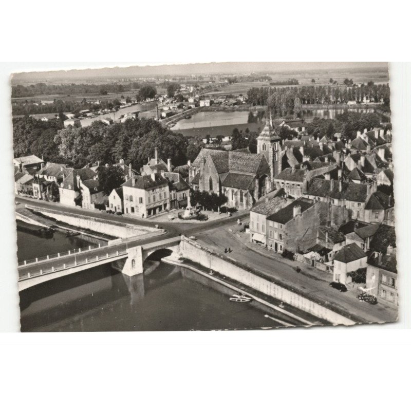 SAINT-JEAN-de-LOSNE: le quartier du pont vue aérienne 10X15 - très bon état