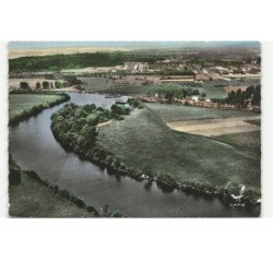 PONTAILLER-sur-SAONE: vue panoramique sur la saône vue aérienne 10X15 - très bon état